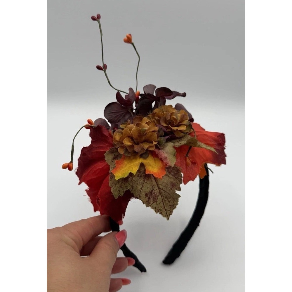 Girls Fall Floral Headband Hairband Handmade